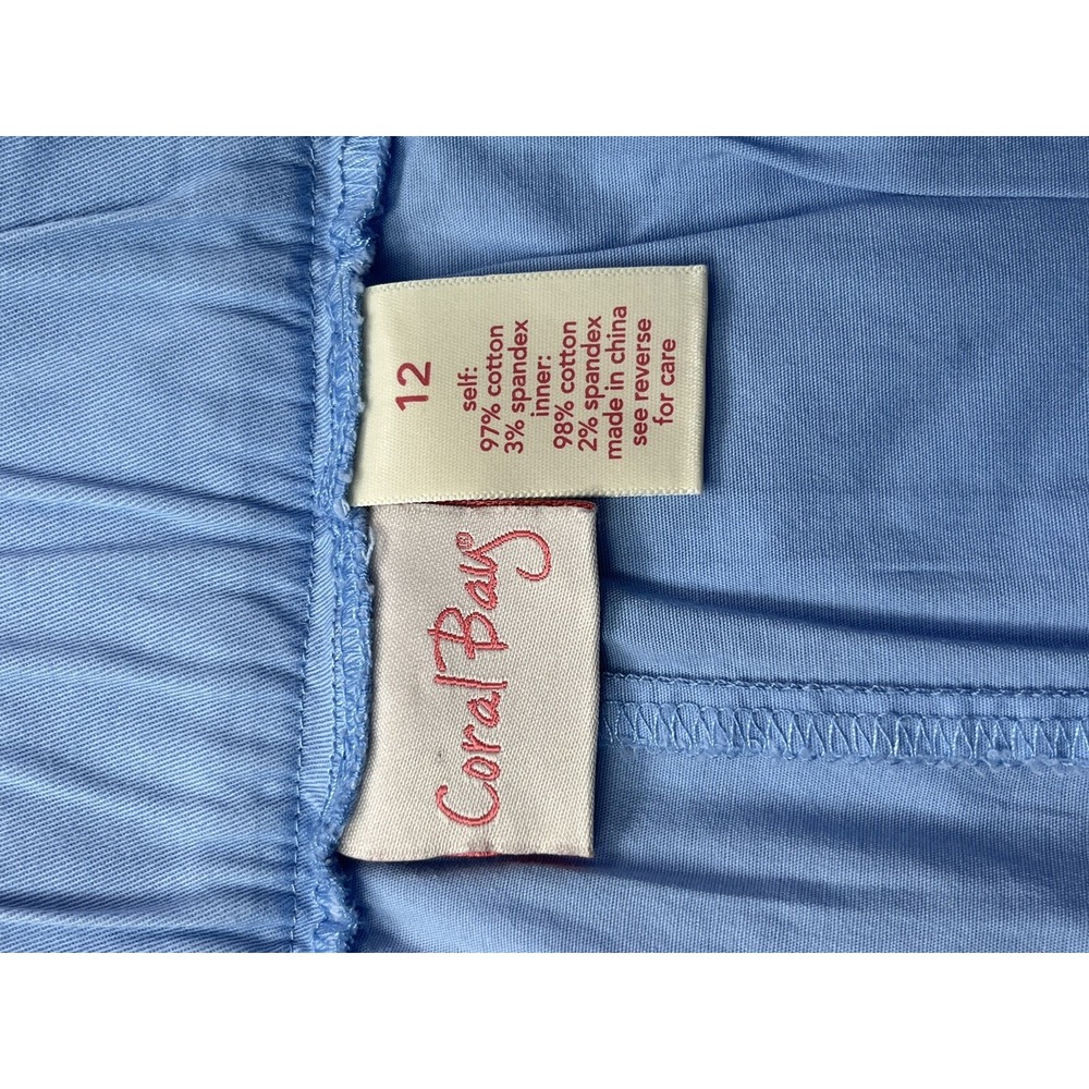 Coral Bay Women's‎ Size 12 Blue Stretch Double-Button Skirt w/Shorts Skort - Picture 4 of 12